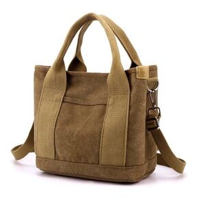 Canvas Messenger Bag Small Crossbody Bag Multiple Pockets Casual Satchel Hobo >